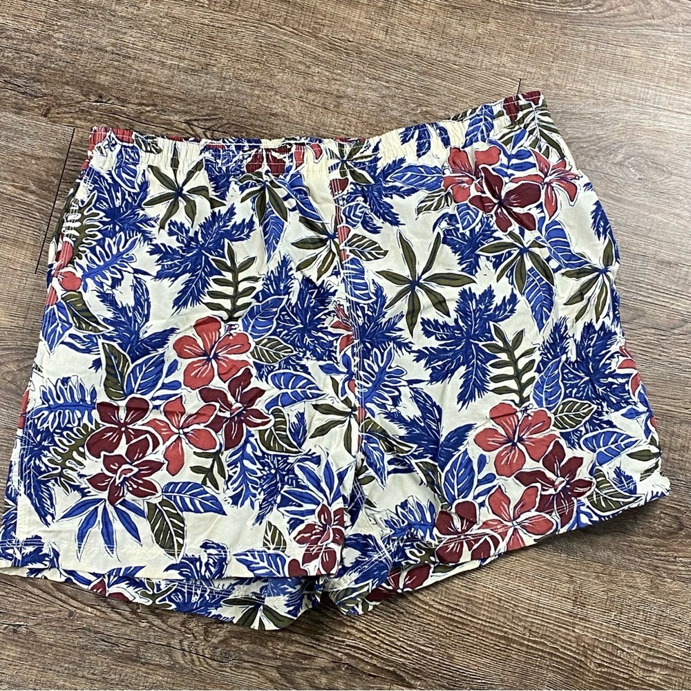 Nautica Swim Trunks Men XL Multicolor Tropical Drawstring Nylon Mesh Brief 16”